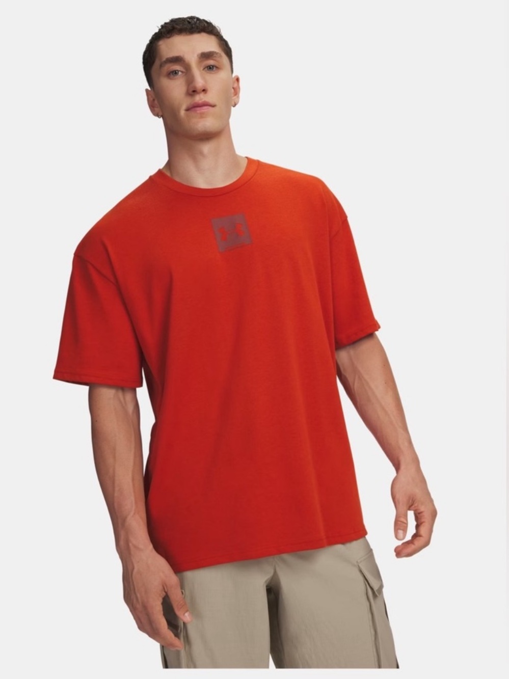 Under Armour Oversized Logo T-shirt - Orange. Size XXL